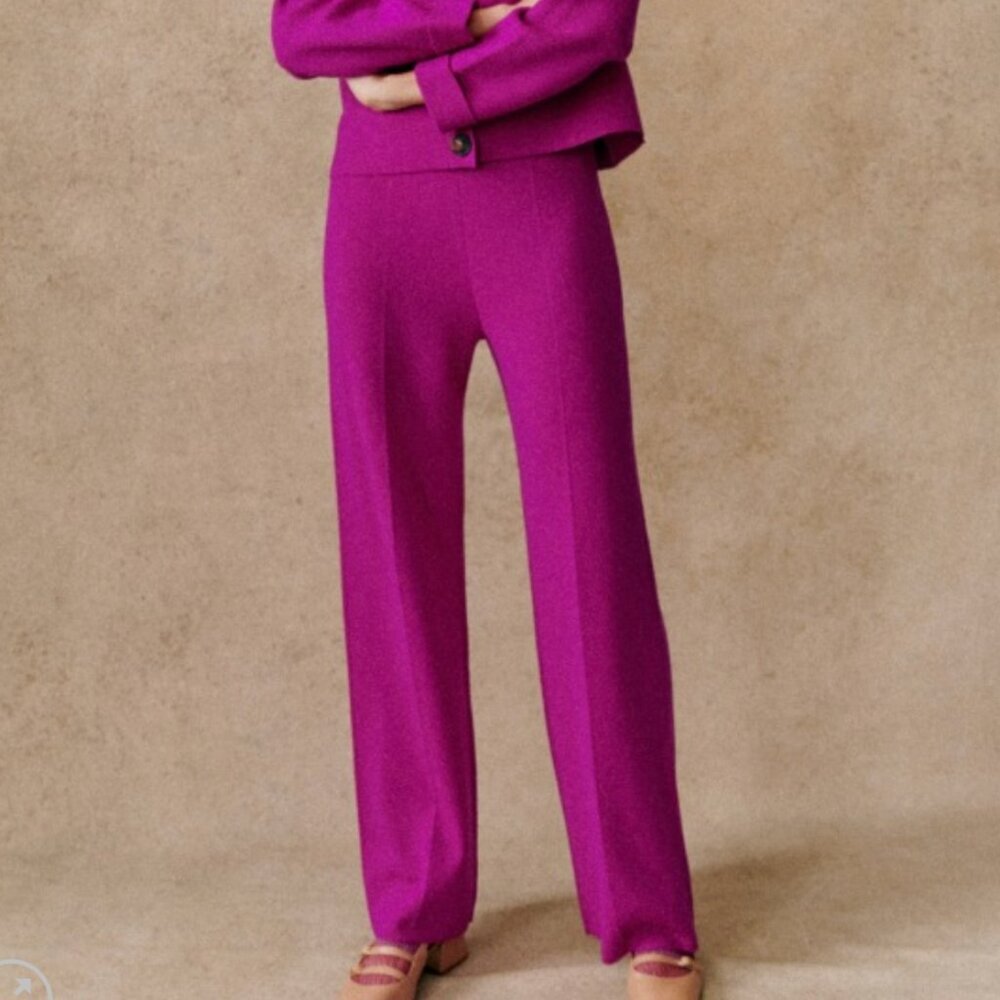 Sezane Magenta Straight Leg Pants